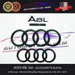 Audi A8L Emblem Black Grille Trunk Ring Rear Lid Sign Logo Quattro Line Set. Fixed Price $103.32.