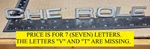 Chevrolet Circa '60S Letters (missing "v" "t") 3894101 / 2-3-4-6-7-8 6471. Fixed Price $65.00.