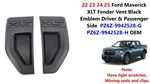 22 23 24 25 Ford Maverick Xlt Fender Vent Black Emblem Driver & Passenger Side. Fixed Price $38.00.