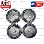 Set Of 4 75MM Blue-silver Wheel Center Caps For Mercedes-benz Fits Most Models. Fixed Price $19.99.