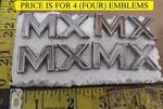 (4) Mercury Montego Mx Emblems C8GB 16720 5686. Fixed Price $16.00.