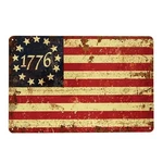 New Primitive Americana Betsy Ross Flag Hanging Sign Patriotic Metal 12"WX8H. Fixed Price $15.95.