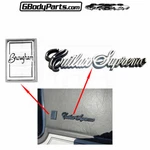 84-88 " Brougham Cutlass Supreme Sail Panel Script Emblem Gm 20085597. Fixed Price $82.00.