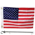 12 18 Deluxe Sewn United States / American Rail Mount Flag Kit For Boats. Fixed Price $45.72.