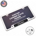 Chrome Stainless Steel Front Rear Cadillac Emblem License Plate Frame Cover Gift. Fixed Price $19.99.