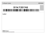 Genuine Bmw Label 51-14-7-351-745 New. Fixed Price $45.33.
