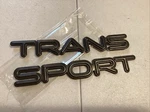 Pontiac Trans Sport Black Gray Front Side Door Emblem Nameplate Badge Set. Fixed Price $12.50.