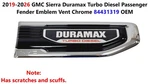 2019-2025 Gmc Sierra Duramax Turbo Diesel Passenger Fender Emblem Vent Chrome. Fixed Price $85.00.