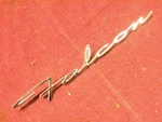 1966 Ford Falcon Front Fender Emblem, Original C6DB-16098-A. Fixed Price $50.00.
