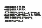 New 11-19 Matte Black Gmc Sierra Denali Duramax 2500HD 3500HD Badges Emblem Set. Fixed Price $88.98.