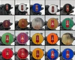 Oldsmobile Cutlass 2.25 Metal Chip Emblem In Chrome And Gold (set Of 4). Fixed Price $85.00.