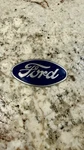 Vtg 1930S Ford Enamel Radiator Hood Grille Blue Oval Fox Company Emblem Badge. Fixed Price $35.00.