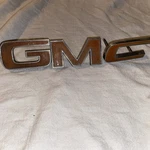 Vintage Gmc Truck Grille Badge Emblem Aluminum Letters Orange. Fixed Price $65.00.