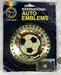 Vintage 1982 Cal Custom International Auto Grill Emblem Soccer Ball. Fixed Price $10.00.