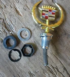 Nos 1980S-1990S Cadillac Deville Fleedwood Gold Hood Ornament Chrome Base Box. Fixed Price $159.99.