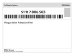 Genuine Bmw Plaque With Adhesive Film 51-11-7-886-503 New. Fixed Price $50.36.