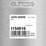 T154916 Mat Fits John Deere (surplus Open Box). Fixed Price $168.94.