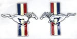 Fits 05-14 Ford Mustang Large Chrome Running Horse Tribar Fender Emblems Pair. Fixed Price $37.99.