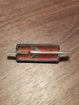 Vintage Oldsmobile Emblem Badge Script Trim Metal Part# 9650507. Fixed Price $35.00.