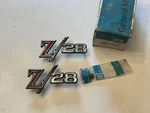 Nos Small Flaws 1969 Camaro Pair Of Z/28 Fender Emblems Gm# 3957935. Fixed Price $99.99.