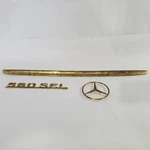 1991 Mercedes 560SEL Oem Set Of 3 Gold Plated Trunk Emblems. Fixed Price $180.00.