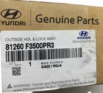 Hyundai Genuine Parts 81260-F3500PR3 Outside Hdl & Lock Assembly-t/lid New. Fixed Price $271.98.