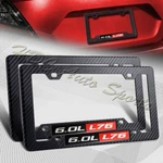 2 X Carbon Style Abs License Plate Frame Cover Front & Rear W/ 6.0L L76 Emblem. Fixed Price $10.99.