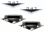 Mustang 347 Fender & High Performance Emblem Kit 1964 1965 1966 Coupe Conv Fast. Fixed Price $141.70.