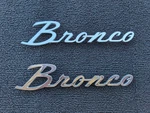 1966 - 1977 Ford Bronco Chrome Script Fender Emblem Pair Oem Free Shipping. Fixed Price $99.99.