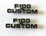Pair 1977 1978 1979 Ford F100 Custom Pickup Truck Cowl Emblems Nameplates Nos. Fixed Price $149.95.