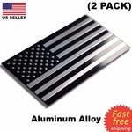 (2 Pack) Aluminum Us Flag Sticker 3D Emblem Decal Patriotic Car Bike 3.15"X1.75". Fixed Price $5.84.