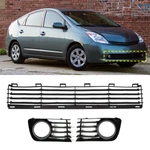 For 2004-2009 Toyota Prius Black Front Bumper Lower Grille + Fog Light Bezels. Fixed Price $23.50.