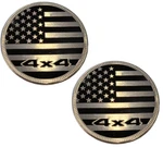 Two- 4X4 American Flag Chrome Black Metal Emblems Fender Badge For Jeep Wrangler. Fixed Price $14.96.