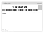 Genuine Bmw Label 51-14-5-B32-952 New. Fixed Price $45.33.