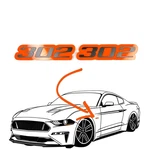 Pair (2) 302 Fender Emblems Fits Ford Mustang Badge 5.0 Coyote Nameplate. Fixed Price $24.90.