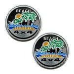 Beach Badge Car Emblem, 4 X 3D Metal RATED/2PCS. Fixed Price $8.36.