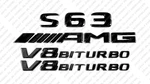 Set Gloss Black Emblems Logos Letters For Mercedes-benz S63 V8 Biturbo Amg W223. Fixed Price $42.99.