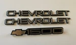 Vintage Chevrolet 1980-90S Emblem Badge Brush Crome Black Spell Out Logo + 1500. Fixed Price $26.99.