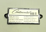 1972-76 Lincoln Mark 4 Iv Engine Bay Data Plate Id Emblem Ford # C8LB-6970-B. Fixed Price $37.50.