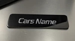Your Car's Name Badge Emblem Plaque Console Dash 3 5/8" Black Custom. Fixed Price $35.99.
