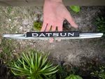 Datsun 710 160J 140J Violet Trunk Emblem Badge Part NO.84830-K1600 Genuine Used. Fixed Price $64.00.