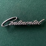 Lincoln Continental Script Emblem Badge Logo, Oem C4VB-5325622, Vintage. Fixed Price $12.00.