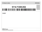 Genuine Bmw Label 51-14-7-338-202 New. Fixed Price $68.01.