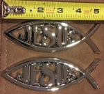 2PC Jesus Fish Car Chrome 3D Plastic Abs Emblem Religious Christian Symbol. Fixed Price $9.99.