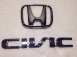 01-05 Honda Civic Emblem Rear Trunk Logo Silver Chrime Genuine P# 75701-S5A-0000. Fixed Price $19.95.