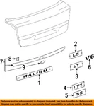 Gm Oem 04-07 Malibu Trunk Lid Exterior Trim-nameplate 22664168. Fixed Price $34.82.