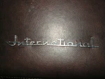 1957 - 1960 International Badge Truck Front Fender Emblem Original Name Plate. Fixed Price $65.00.