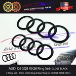 Audi Ring Gloss Black Front Grille & Trunk Rear Emblem Logo Badge RSQ8. Fixed Price $73.32.