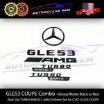 GLE53 Coupe Amg Turbo 4MATIC+ Rear Star Emblem Black Badge Set For Mercedes C167. Fixed Price $105.25.