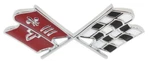 New Trim Parts Dark Red Front X-flag Emblem / For 1967 Chevy C3 Corvette 5234. Fixed Price $76.99.